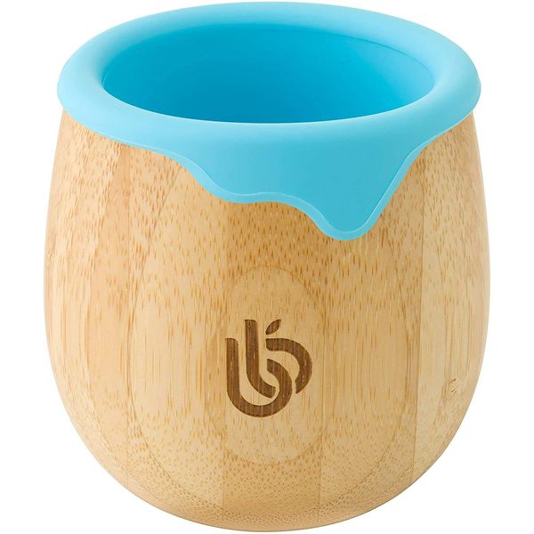 bamboo bamboo Baby and Dinky Toddler Cup, Bamboo Sippy Cup for Toddlers, with Silicone Drip Rim for Teeth and Gum Protection, 150ml Capacity Baby Cup for Transitioning Toddlers (Blue)