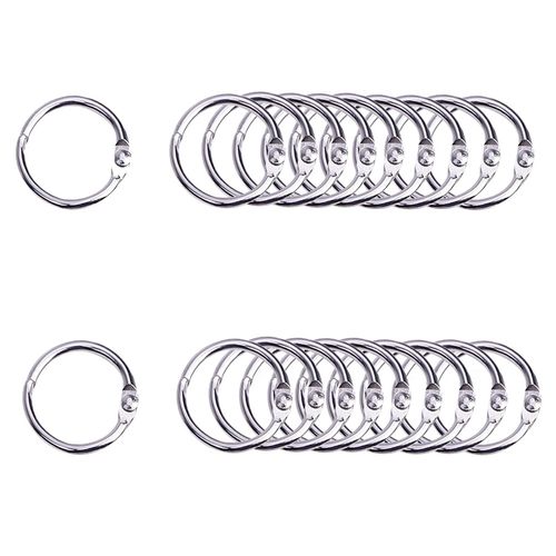 20 Pcs Binder Rings Metal Book Ring 1inch Loose Leaf Binders Book Rings 25mm Inner Diameter Keychains