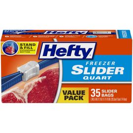 Hefty Slider Storage Bags, Quart Size, 20 Count (Pack of 9), 180 Total