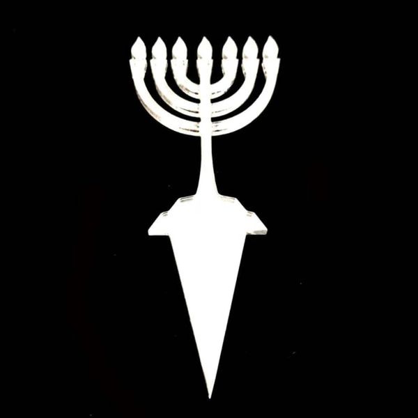 Menorah Cake Toppers Pack 12, 6cm Cupcake Toppers
