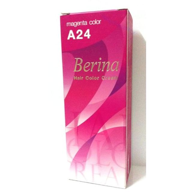 Berina Permanent Hair Dye Color Cream # A24 Magenta Made in Thailand by Capushino