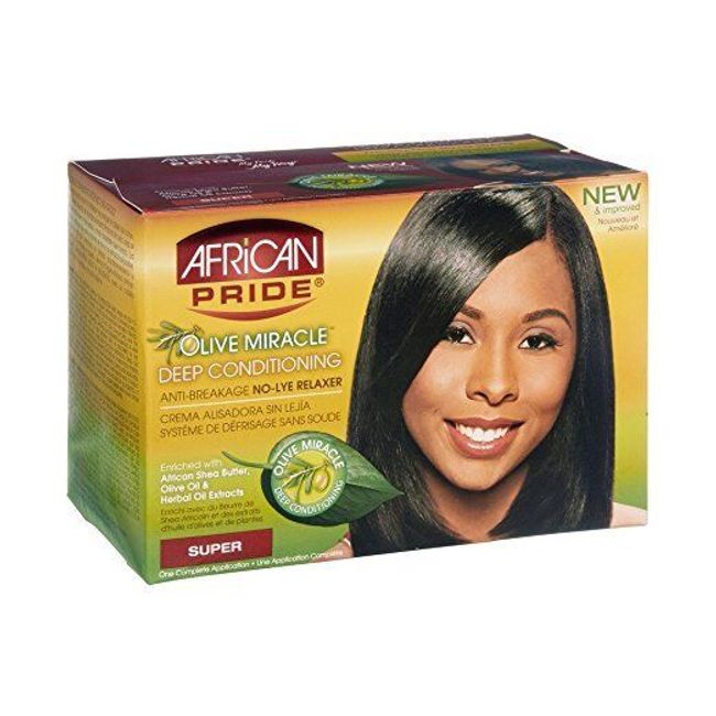African Pride Olive Miracle Deep Conditioning Relaxer, Super (2 Pack)