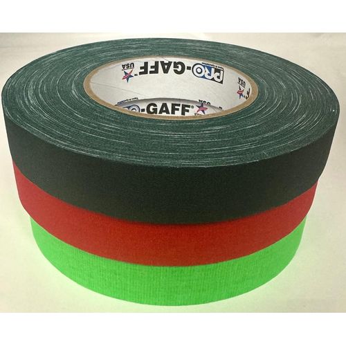 Holiday Colors Gaffers Tape Pack, 1 Inch x 60 yds, Includes 1 Roll of Red, Dark Green, & Fluorescent Green