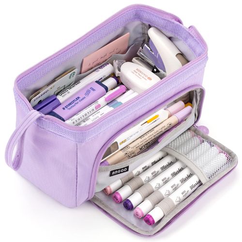 EASTHILL Pencil Case Large Capacity Pencil Pouch Handheld Pen Bag Cosmetic Portable Gift for Office School Teen Girl Boy Men Women Adult, Purple, pencil case