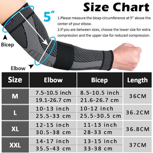 Beister Compression Elbow Support for Men & Women (Pack of 2), Thick Sleeves with Velcro & Silicone Strips, Compression Sleeves