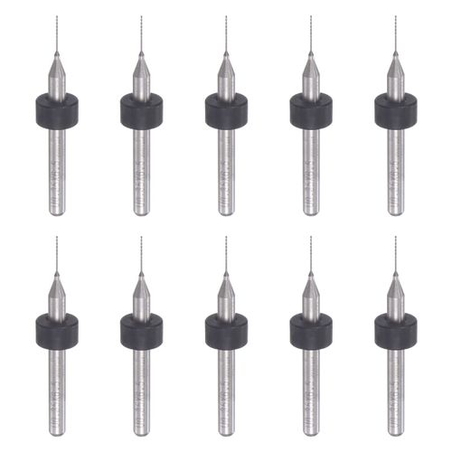 uxcell Micro PCB Drill Bit Set 3.175mm Shank 0.35mm Solid Tungsten Carbide CNC Engraved Printed Circuit Board Drill Bit Rotary Tools 10pcs