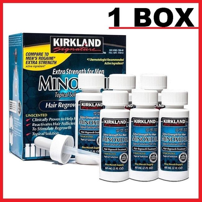 Kirkland Minoxidil 5% Extra Strength Men Hair Regrowth Solution 6 Months Supply