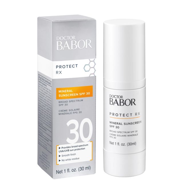 DOCTOR BABOR PROTECT RX Mineral Face Sunscreen for Sensitive Skin SPF 30 - Facial Sunscreen Lotion, Clean & Lightweight Mineral Sunscreen for Face 1oz