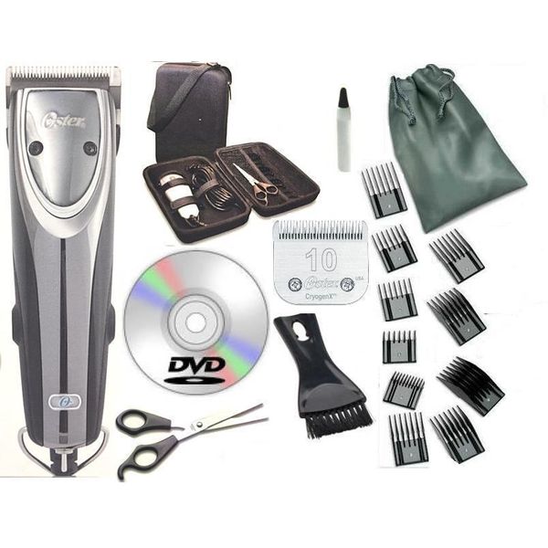 Oster A5 Outlaw 2-Speed Dog Animal Clipper Case,DVD,Shears #10 Blade+Combs Guide