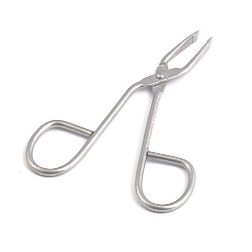LAJA IMPORTS 1pcs Silver Professional Stainless Steel Scissor Handle Tweezers Shape Tool 'Eyebrow Beauty Nose Hair Clip Tweezer Remover Brow Trimmer For Women Girl