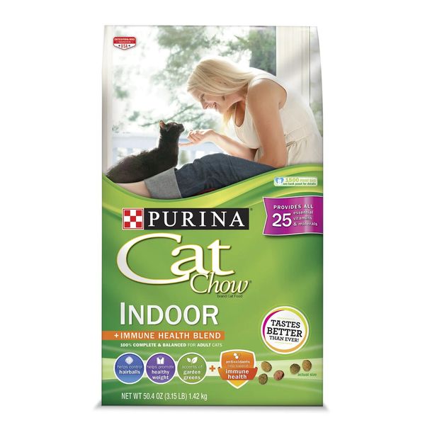 Purina Cat Chow Immune Health, Indoor Dry Cat Food, Chicken, 3.15 lb Bag