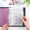 OTCRAFT A5 6 Ring Binder Cover Clean Transparent Soft PVC for Refillable Notebook Shell withMatte surfaceforStamp & Die Storage (Black)