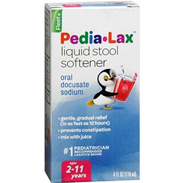 Fleet Fleet Pedia-Lax Liquid Stool Softener Fruit Punch, Fruit punch 4 oz (Pack of 2)