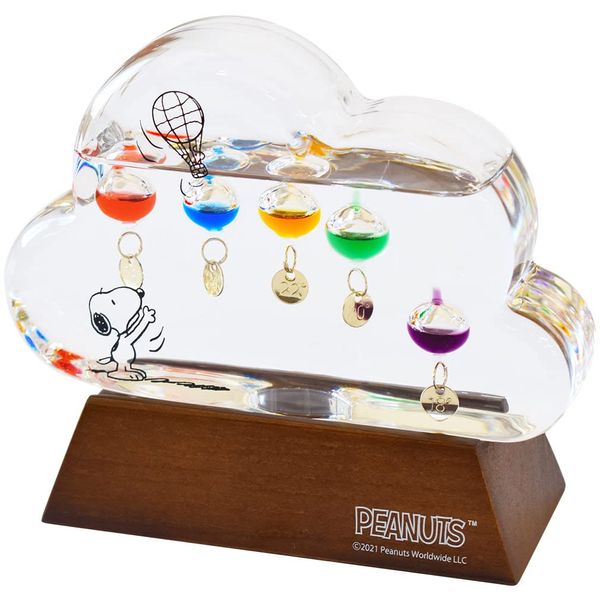 Glass Float Thermometer, Object, Galileo Thermometer with Air Balloon Floating Depending on Temperature, Present, Cloud Snoopy Peanuts Peanuts (Snoopy)