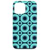 iPhone 13 Pro Max Teal Dark Blue Oceanic Circle Ring Dot Bubble Pattern スマホケース