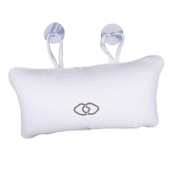 HEALLILY Spa Bath Cushion Bath Pillow for Bathtub White Bathing Cushion for Head and Neck Support (White)