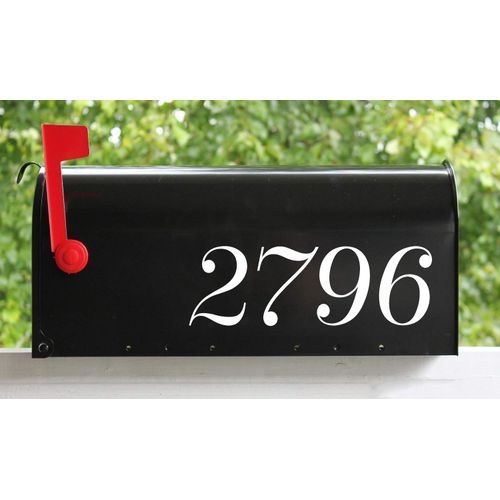 White - House Numbers - Mailbox - Vinyl Decal Sticker - 3.5h x 11.5w inches