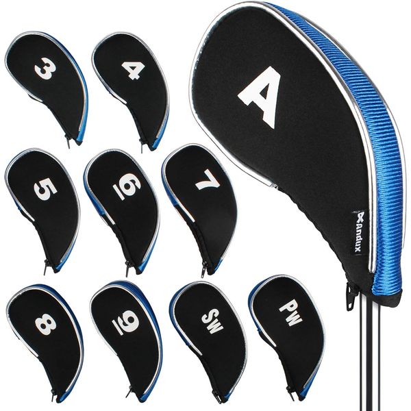 Andux Golf Iron Headcover with Zipper 10pcs/set