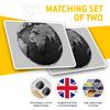 2 x 10cm Rectangle Stickers - Origami Polygonal Earth Planet Globe Decals 43311