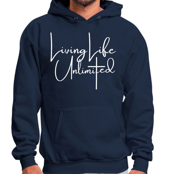 Mens Graphic Hoodie Living Life Unlimited - Navy / S