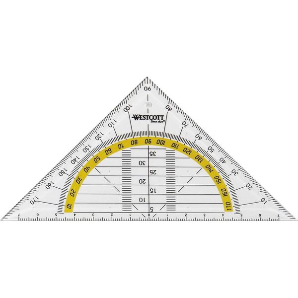 Westcott Protractor, Hypotenuse 140 mm Transparent