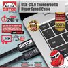 Thunderbolt 5 USB-C 5.0 Cable Charger Data 80Gbps PD 240W 16K Video Display UHD