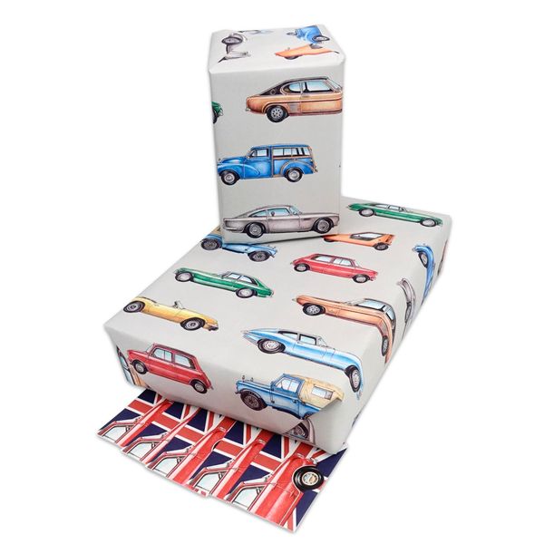 Classic Car Wrapping Paper 5 Sheet Pack