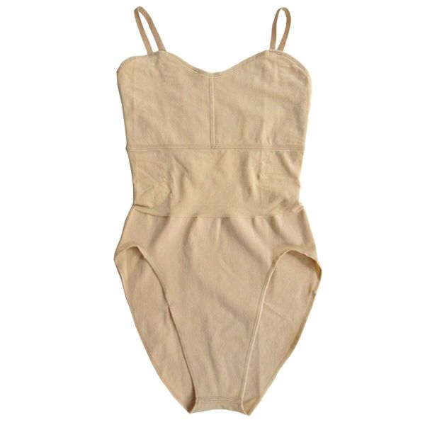 Karly Shop b4394 S-M Body Fan, Ballet, Cotton Blend, Body Foundation, Bust Pocket, Large Size, Non-See-through, Inner Bodysuit, Adult, Junior,