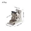 sourcing map 4pcs Table Leg Folding Brackets, Foldable Self Lock Hinges Extension Support for Table Bed Leg, Silver Tone