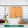 Cheft 3pc Bamboo Cutting Board Set - Thick Wood Serving Boards For Kitchen