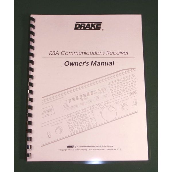 Drake R8A Instruction Manual - Premium Card Stock & Protective Covers!