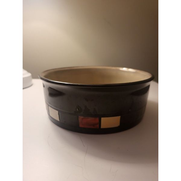 Gibson Brown Ceramic Open Casserole Dish, Pet Bowl