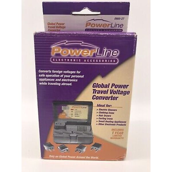 Powerline Global Power Travel Voltage Converter 0900-27 Power Qwest Europe Plug