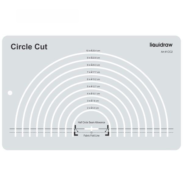 Liquidraw Circle Cut Quilting Ruler, Acrylic Template