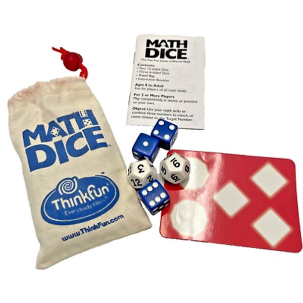 Dice Game Thinkfun Math 2003 Toy Fast Fun Mental Math New Age 8+ Homeschooling