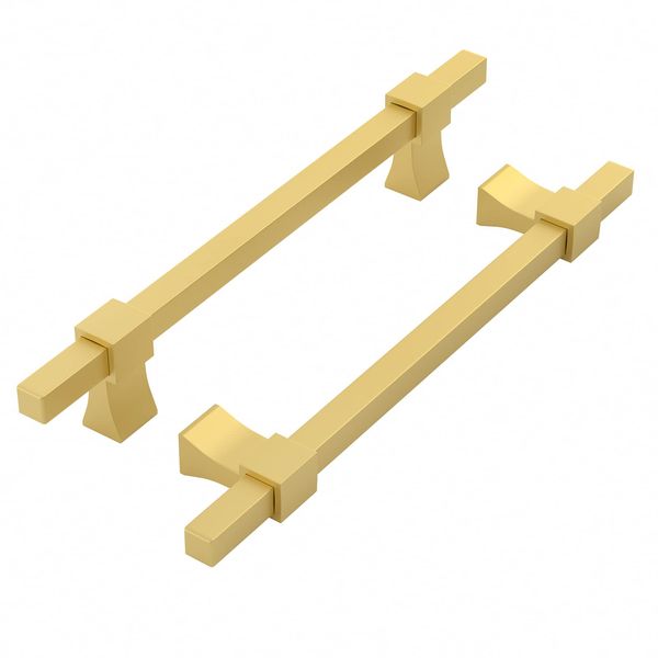 goldenwarm 2 Pack Gold Cupboard Handles Square Gold Drawer Handles Adjustable Cupboard Handles Gold Handles 1-3/8" to 6-5/16"(35-160mm) Adjustable Hole Centers Drawer Pulls Gold Kitchen Handles