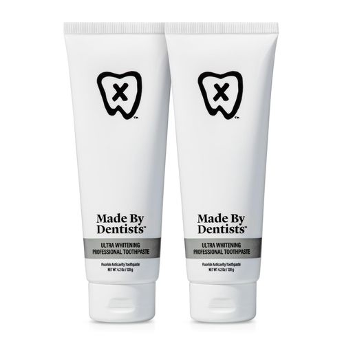 Made by Dentists Professional Ultra Whitening Toothpaste - 2 Pack - Sensitive Teeth Whitening Toothpaste with Sodium Fluoride & Hydrogen Peroxide, ADA Approved, Vegan, 2 x 4.2oz