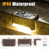 Solar Powered Deck Lights 16 Warm White LED Lights for Outdoor Safety