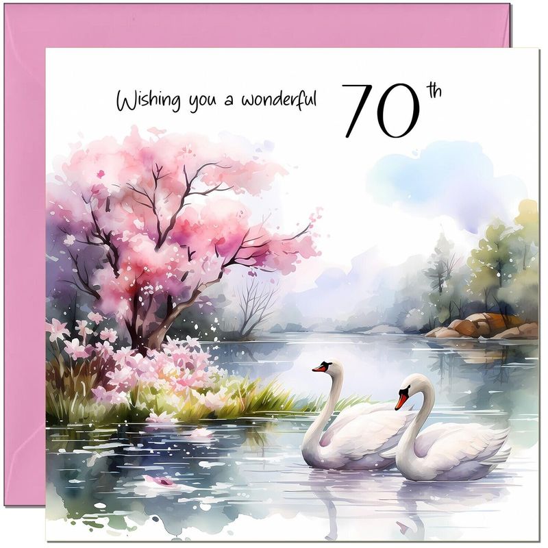 Female Special 70th Birthday Card for Women Female Ladies Elegant ...