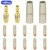 14pcs 15AK MIG MAG Welding Torch Kit 0.03'' 0.8mm Contact Tip Nozzle Diffuser