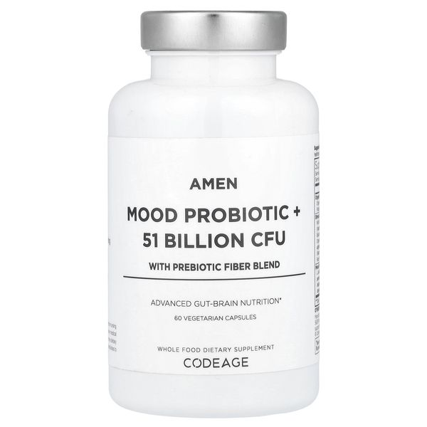 Mood Probiotic +, With Prebiotic Fiber Blend, 60 Vegetarian Capsules