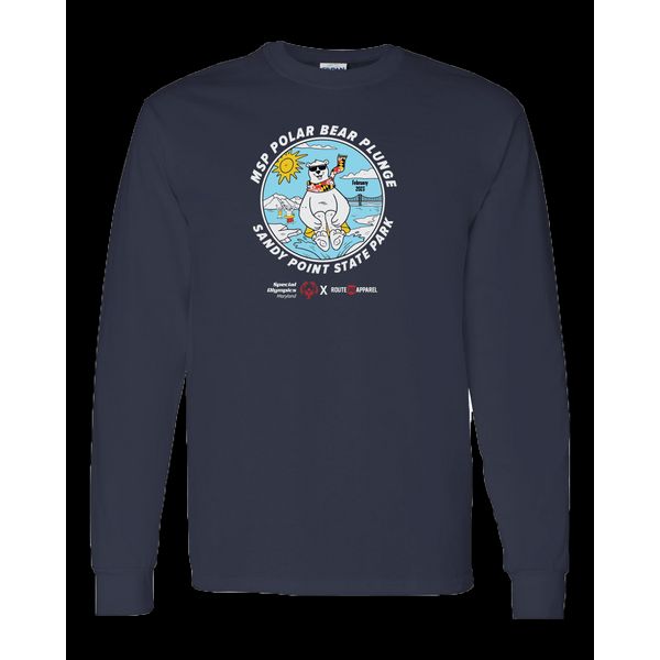 Special Olympics Polar Bear Plunge (Navy) / Long Sleeve Shirt - Large / Grey