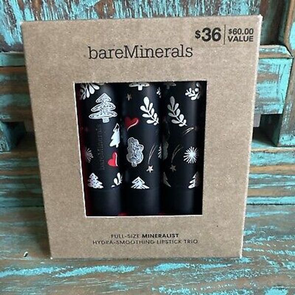 New bare Minerals MINERALIST Full Size Lipstick Trio Memory Purpose New Harmony