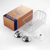 MaxHold No-Drilling/Suction Cup Deep Rectangular Storage Basket - Vaccum System - Stainless Steel Never Rust - for Bathroom & Kitchen