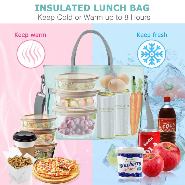Insulated Lunch Bags with Water Bottle Holder