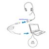 Voice Tube Mic Computer Headset, Plantronics Compatible USB Headset Adapter