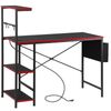 44" Reversible Gaming Desk with Power Outlet & LED Lights Corner Computer Desk