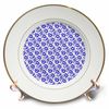 3dRose Two Kisses Collided Lip Bold Blue Lips Pattern - Plates (cp_357238_1)