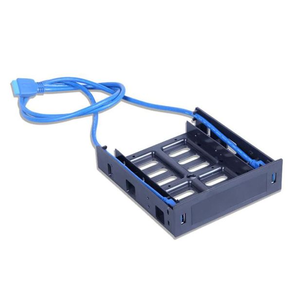 Kaneorooir 2 X USB 3.0 Front Panel with 3.5Inch Device/HDD or 2.5Inch SSD/HDD to 5.25 Floppy to Optical Drive Bay Tray Bracket