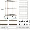 Adjustable 3 Shelves Garage Shelving Wire Racks Rolling Storage Oragnizer Brown